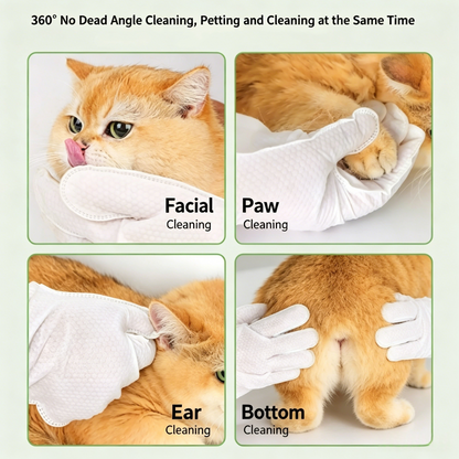 No-Rinse Odor-Neutralizing Pet Cleaning Gloves