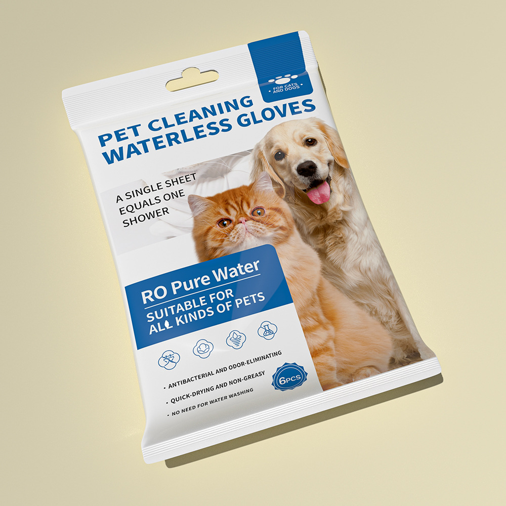 No-Rinse Odor-Neutralizing Pet Cleaning Gloves